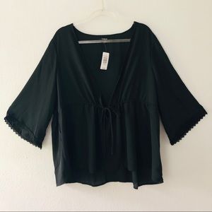 Torrid, Black Tie Babydoll Top